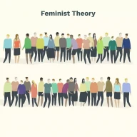 تصویری از علامت مساوی که از انبوهی از مردم تشکیل شده است. عنوان: نظریه فمینیستی