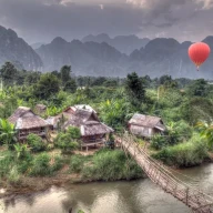 عکس هوایی از شهر در لائوس