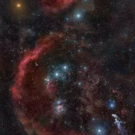 صورت فلکی Orion و Betelgeuse Supergiant قرمز.