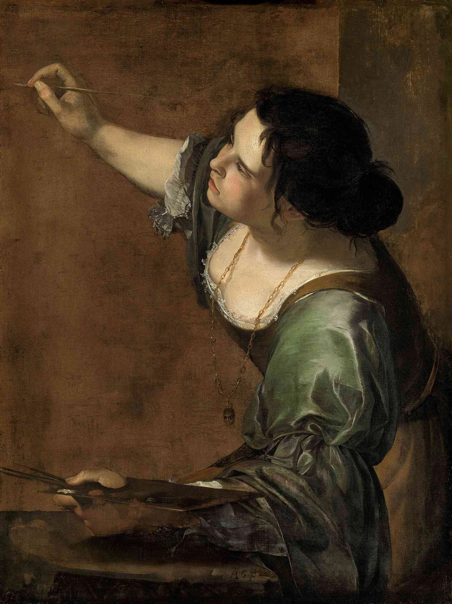 خودنگاره در نقش تجسم نقاشی (La Pittura)، اثر آرتمیزیا جنتیلسکی