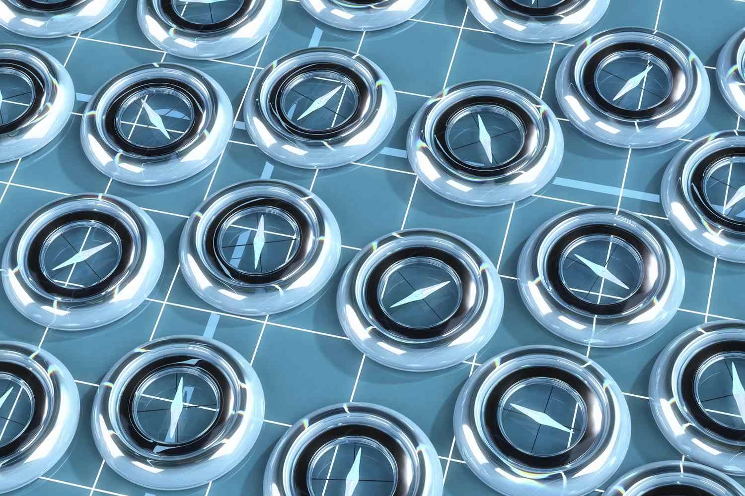 چیدمان چند قطب&zwnj;نما جهت نمایش خطوط میدان مغناطیسی