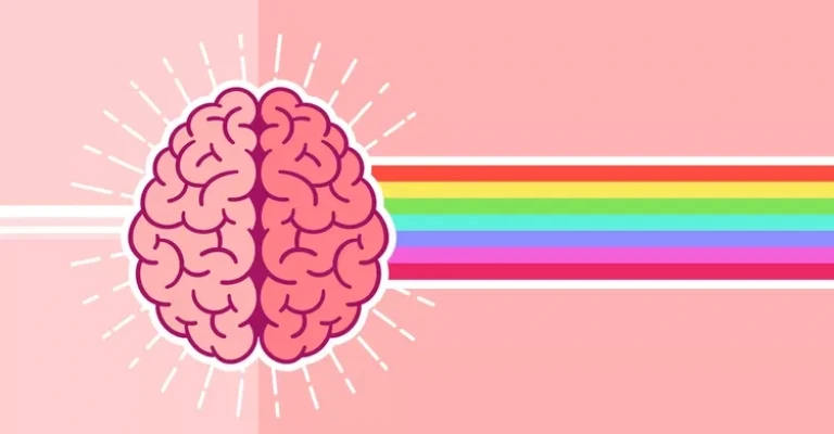 تصویر مغز با رنگ‌های روشن