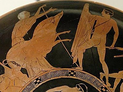 تزئوس در حال مبارزه با خوک کرومیونی