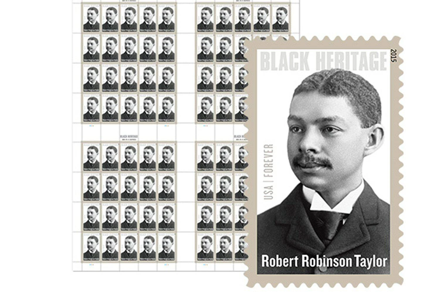 تصویری از تمبر پستی با تصویر رابرت رابینسون تیلور